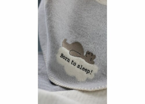 PANDA baby blanket “born to sleep” with embroidery