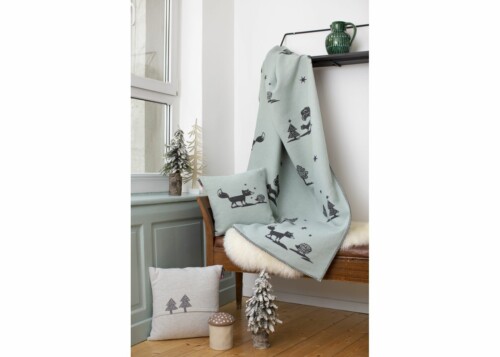 SYLT flannel cotton throw “forest life”