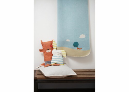 JUWEL baby blanket “fox/tree” with embroidery